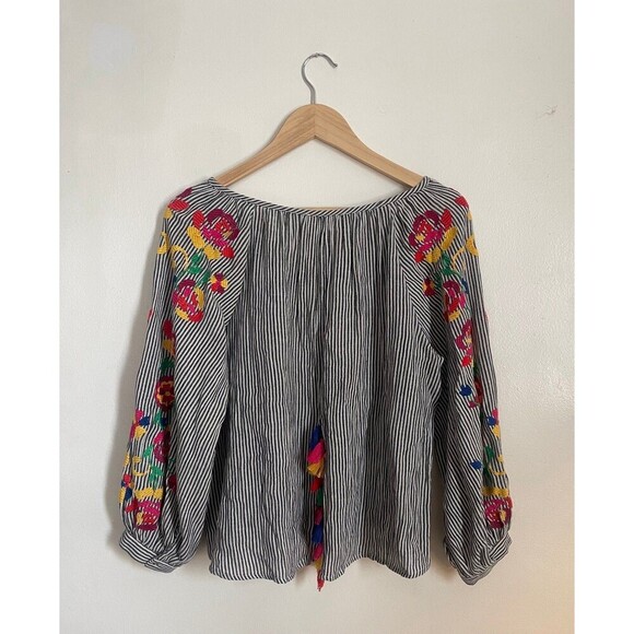 Anthropologie Floreat Embroidered Boho Soleil Blouse Small - Picture 5 of 11